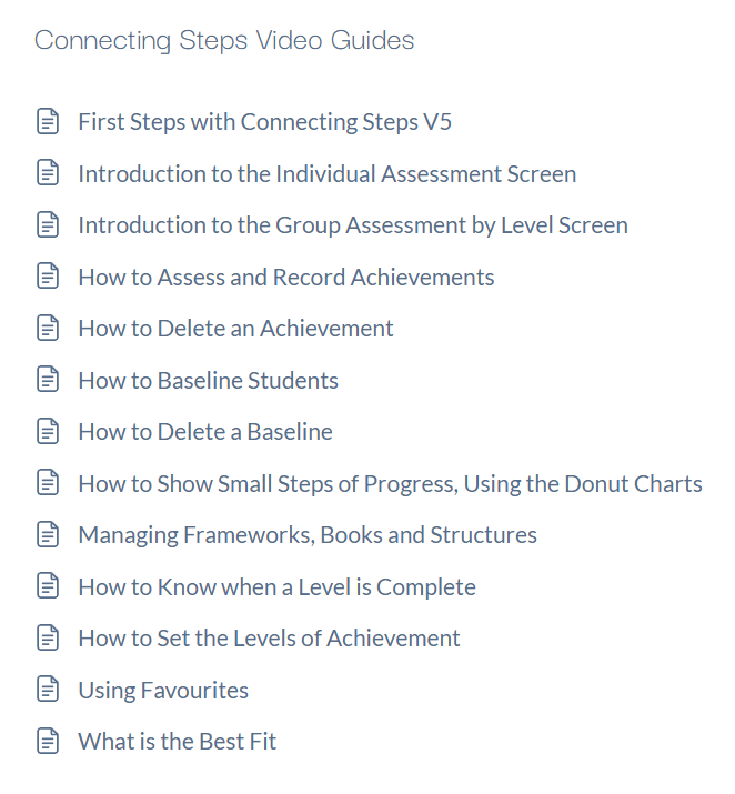 Screenshot of Connecting Steps video guides